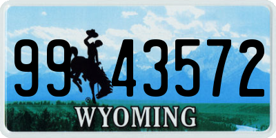 WY license plate 9943572