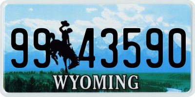 WY license plate 9943590