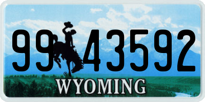 WY license plate 9943592