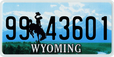 WY license plate 9943601