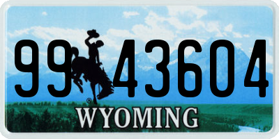 WY license plate 9943604