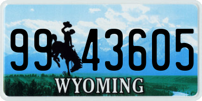 WY license plate 9943605
