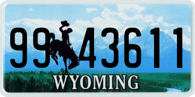 WY license plate 9943611