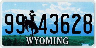WY license plate 9943628