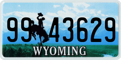 WY license plate 9943629