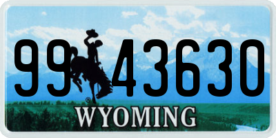 WY license plate 9943630