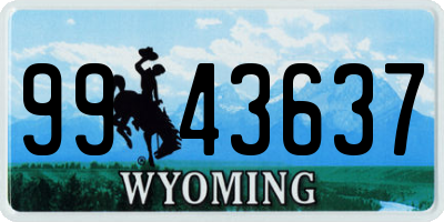 WY license plate 9943637
