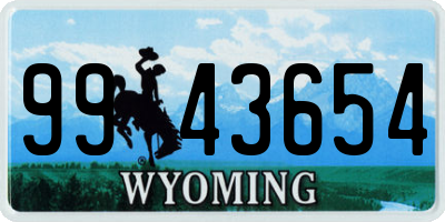 WY license plate 9943654
