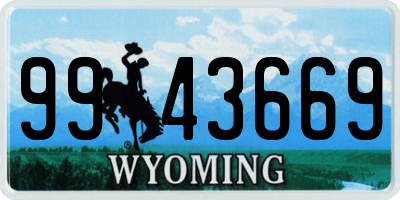 WY license plate 9943669