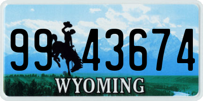 WY license plate 9943674