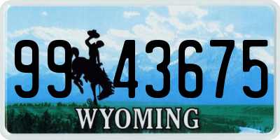 WY license plate 9943675