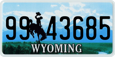 WY license plate 9943685