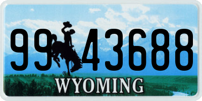 WY license plate 9943688