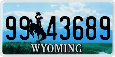 WY license plate 9943689