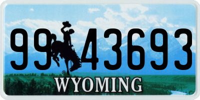 WY license plate 9943693