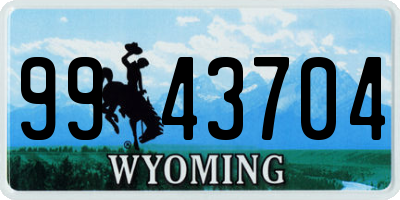WY license plate 9943704