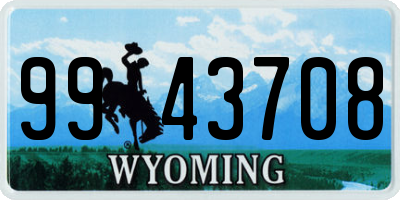 WY license plate 9943708