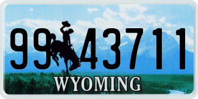 WY license plate 9943711