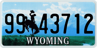 WY license plate 9943712