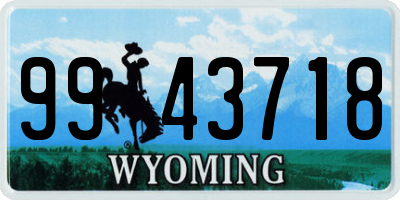 WY license plate 9943718