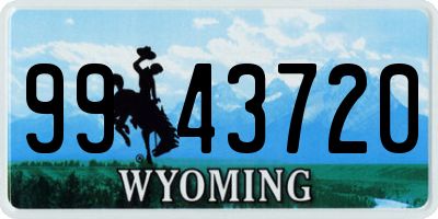 WY license plate 9943720