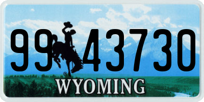 WY license plate 9943730