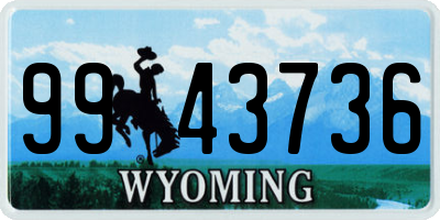 WY license plate 9943736