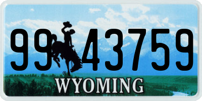 WY license plate 9943759