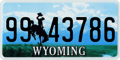 WY license plate 9943786