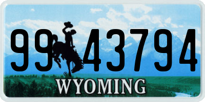 WY license plate 9943794