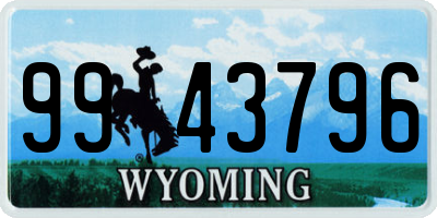 WY license plate 9943796