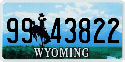 WY license plate 9943822