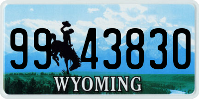 WY license plate 9943830