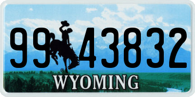WY license plate 9943832
