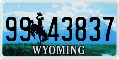 WY license plate 9943837
