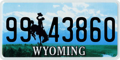 WY license plate 9943860