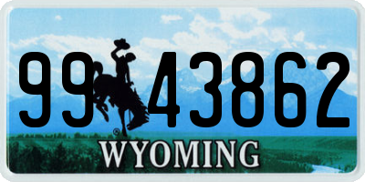 WY license plate 9943862