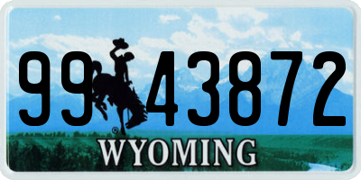 WY license plate 9943872