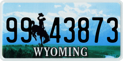 WY license plate 9943873