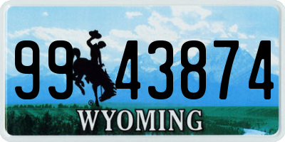 WY license plate 9943874