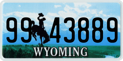 WY license plate 9943889