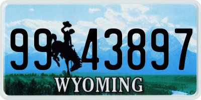 WY license plate 9943897