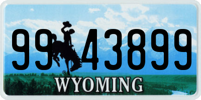 WY license plate 9943899