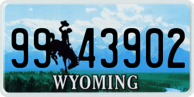 WY license plate 9943902