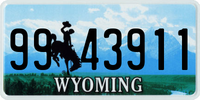 WY license plate 9943911