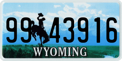 WY license plate 9943916
