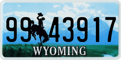 WY license plate 9943917