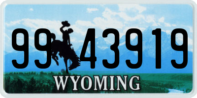 WY license plate 9943919