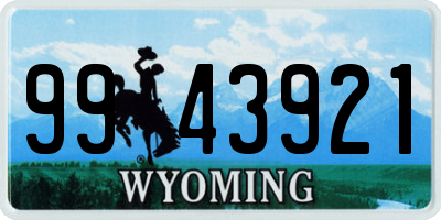 WY license plate 9943921