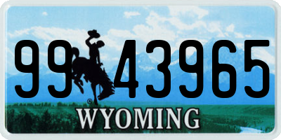 WY license plate 9943965